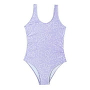 Uuwenda Cute Girls Swimsuits Swimsuit Beach Bathing Suit For Toddler Cute Kids Swimwear Purple 7-8 Years